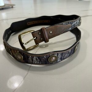 Nocona Belt Mens Mossy Oak Bullet N24366222 Leather Belt Size 52 12 Gauge